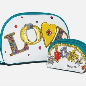 Brighton "Charmed Love" Bags, Set of 2, Cosmetic & Jewelry Bags - NEW WITH TAGS
